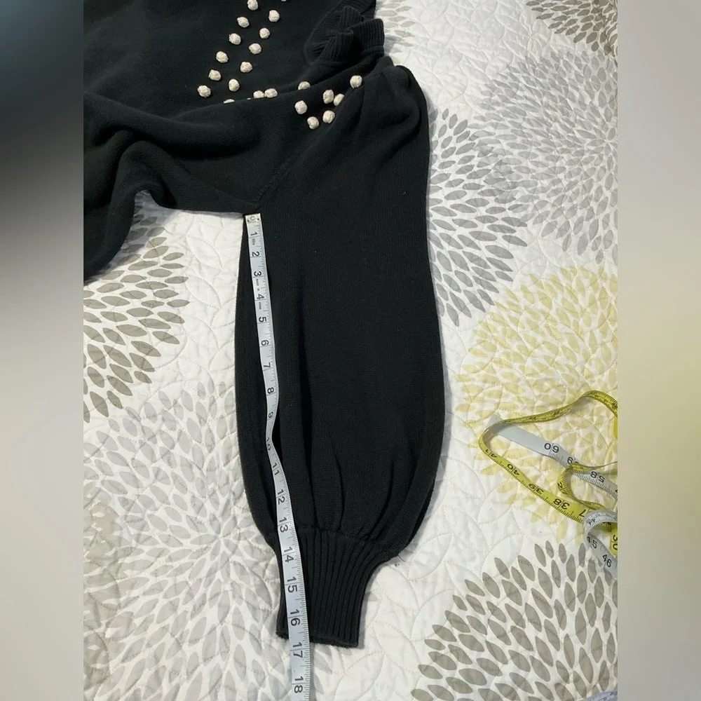 Summer salt The Year-Round Balloon Sleeve Pompom Sweater Small - Picture 9 of 12